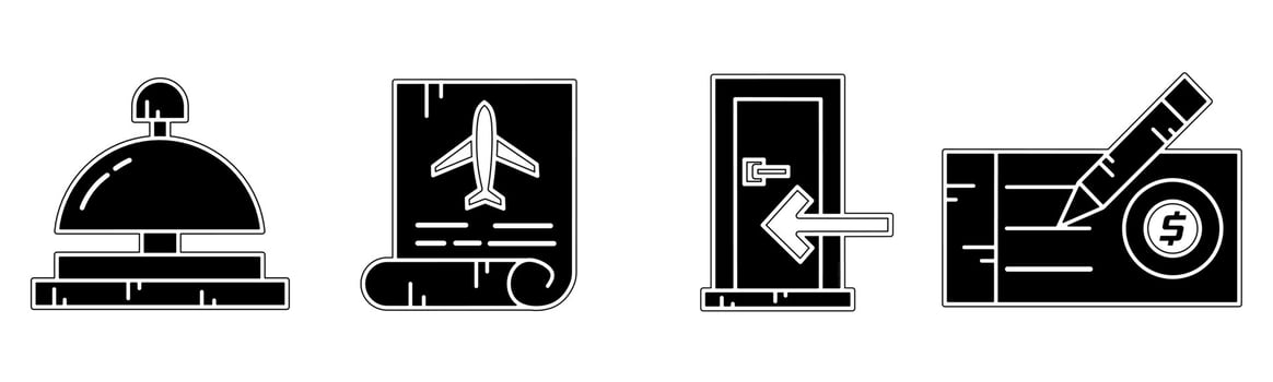Check in icon collection. An illustration of a black check in icon. Stock vector. vector