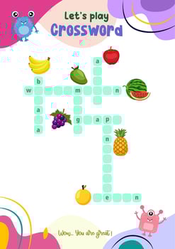 crossword game for pre-schoolers with interesting pictures vector