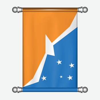 The flag of australia is shown in orange, blue and white vector