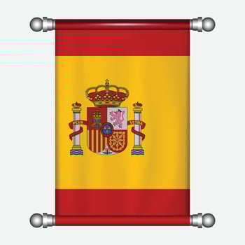 Spain flag on a pole vector