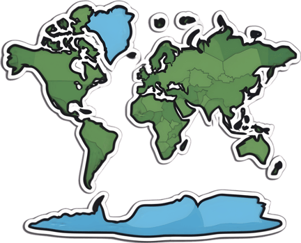 world map with countries on it, transparent backgroundai generative png