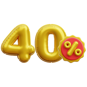40 percent Balloon 3D Icon Illustrations png