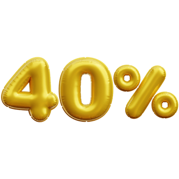 40 percent Balloon 3D Icon Illustrations png