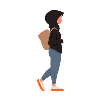 hijab girl in vector