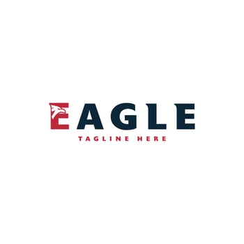 Eagle wordmark typography logo design with letter E vector
