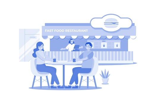 Fast Food Restaurant Illustration concept on a white background vector