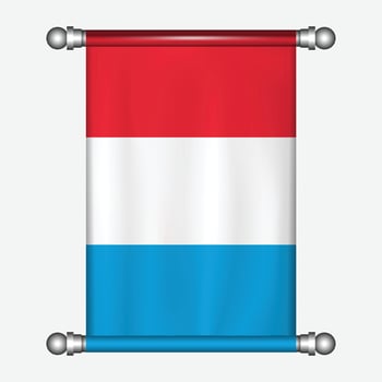 Realistic hanging flag of Luxembourgpennant vector