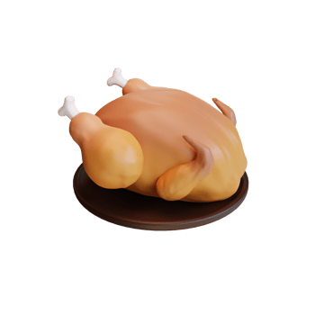 3d grilled chicken on plate icon from hello autumn elements collection png