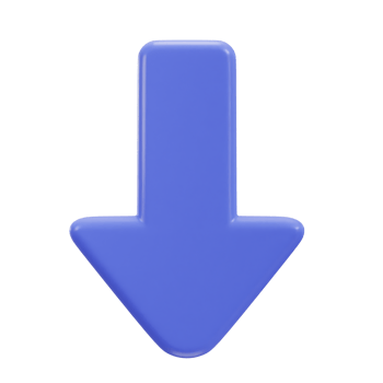 down arrow icon on 3d rendering illustration png