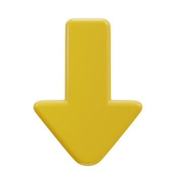 down arrow icon on 3d rendering illustration png