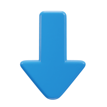 down arrow icon on 3d rendering illustration png