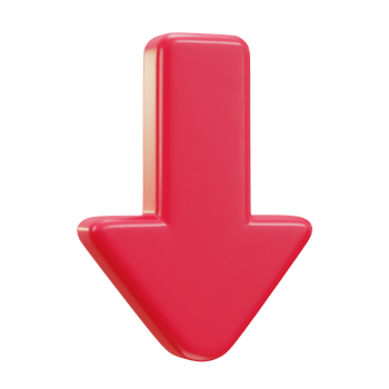 down arrow icon on 3d rendering illustration png