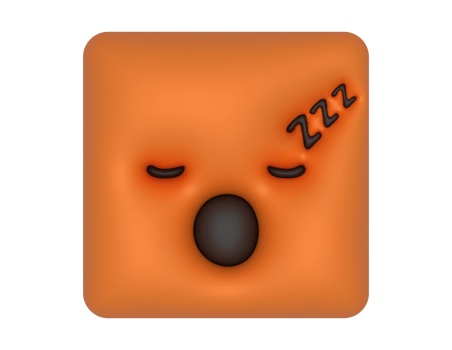 an orange square with a sleeping face png
