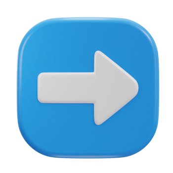 right arrow button icon on 3d rendering illustration png