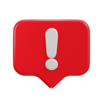3d speech bubble with alert icon png