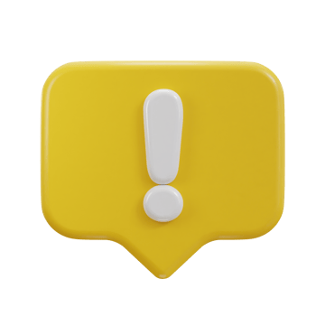 3d speech bubble with alert icon png