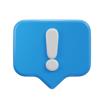 3d speech bubble with alert icon png