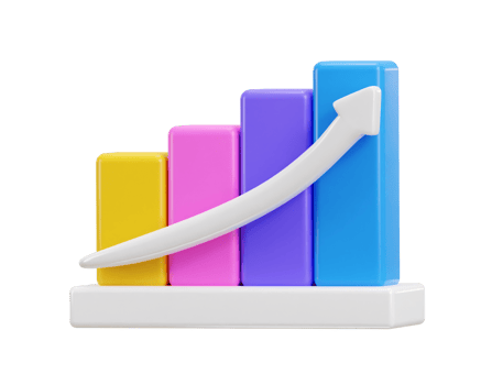 business growth bar chart icon 3d render png
