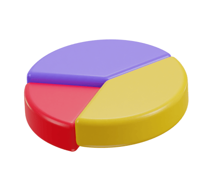 3d pie chart icon illustration png