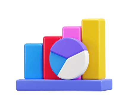 business growth bar chart icon 3d render png