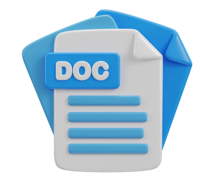 3d doc file format icon illustration png