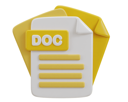 3d doc file format icon illustration png