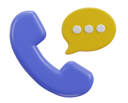 3d phone call and bubble chatting icon illustration png