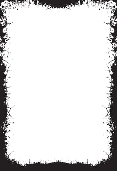 a white square frame on a cracked wall, Grunge border, backgrounds textured photographic effect template vector