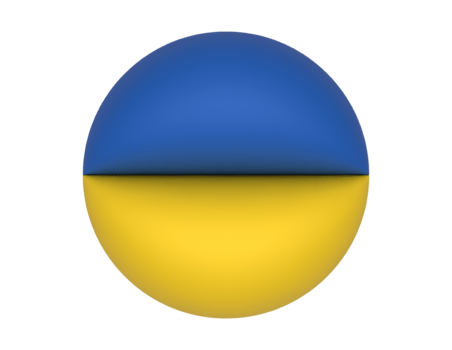 the ukrainian flag is shown in a blue and yellow sphere png