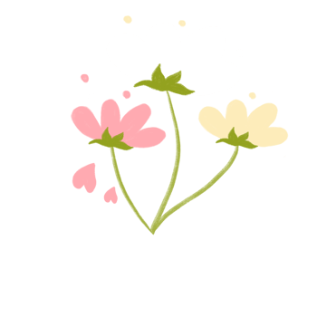 Cute flowers, shock-colored png