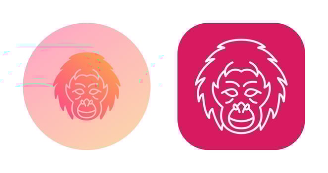 Orangutan Vector Icon