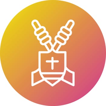 Shield with spear Vector Icon Design Illustration