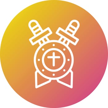 Shield with sword Vector Icon Design Illustration