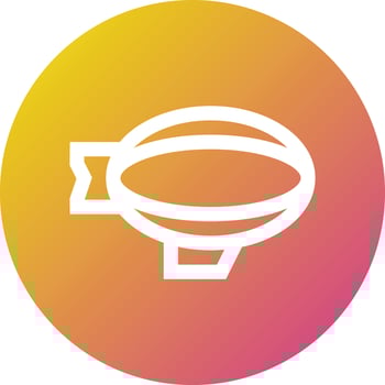 Flying Airship Vector Icon Design Illustration