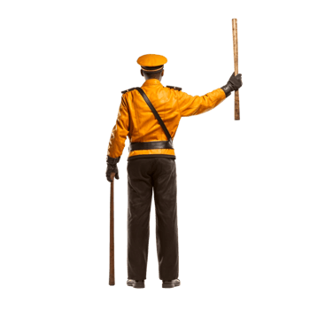 A police man stand the signal road Generative Ai png