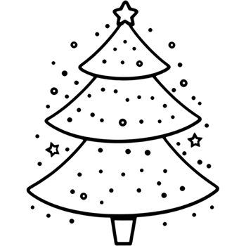 Hand drawn Christmas tree. AI Generative png