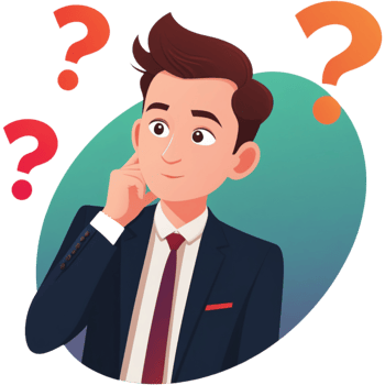 Businessman cartoon confusing. AI Generative png