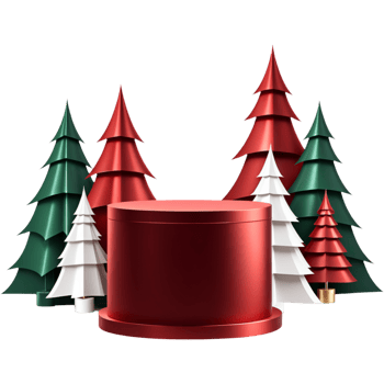 Christmas trees podium. AI Generative png