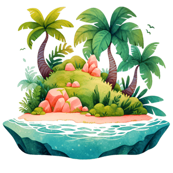 Enchanted Island Clipart AI Generative png