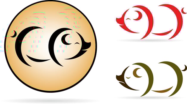 Vector of pig design on white background. Easy editable layered vector illustration. Farm animals.