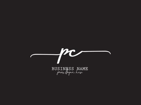 Stylish Pc Signature Logo, Modern PC Logo Letter Design For You vector