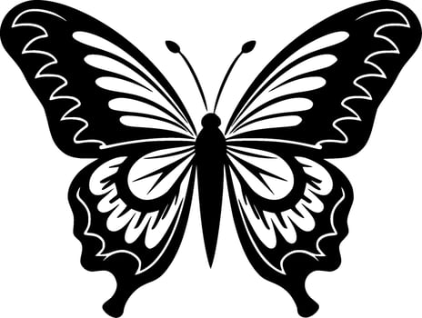 Butterfly - Black and White Isolated Icon - Vector illustration