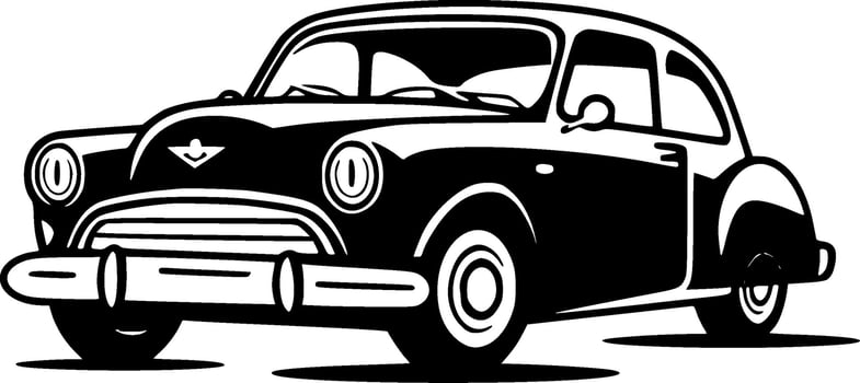 Car, Black and White Vector illustration