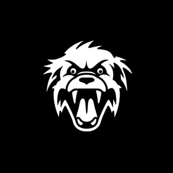 Dog, Black and White Vector illustration