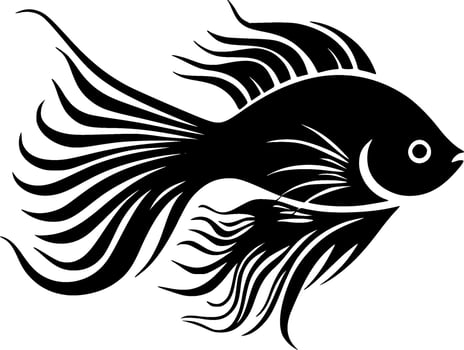 Fish, Black and White Vector illustration