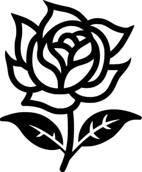 Flower - Black and White Isolated Icon - Vector illustration