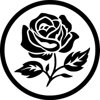 Flower, Black and White Vector illustration