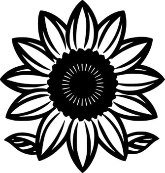 Flower, Black and White Vector illustration