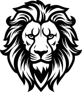 Lion - Black and White Isolated Icon - Vector illustration
