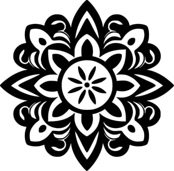 Mandala, Black and White Vector illustration